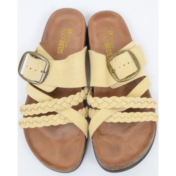 White Mountain Hazy Size 11 Multi-Strap Sandal Footbeds Leather Braided Detail - Picture 2 of 8